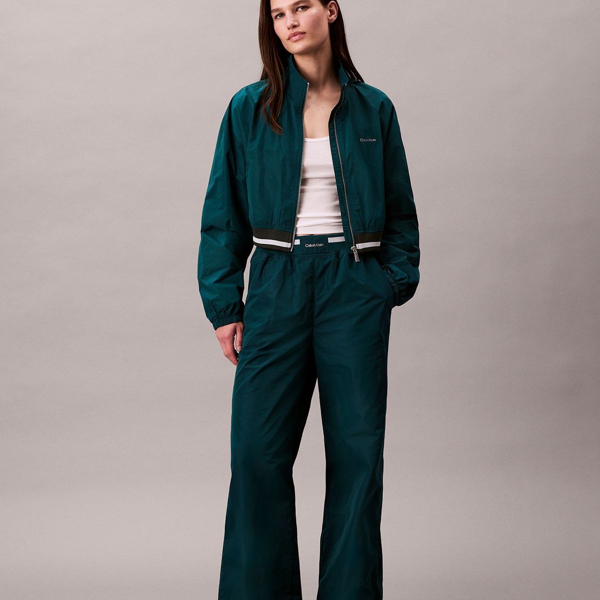 CALVIN KLEIN - Pantalón Deportivo de Tafetán con Cintura Elástica Verde Calvin Klein