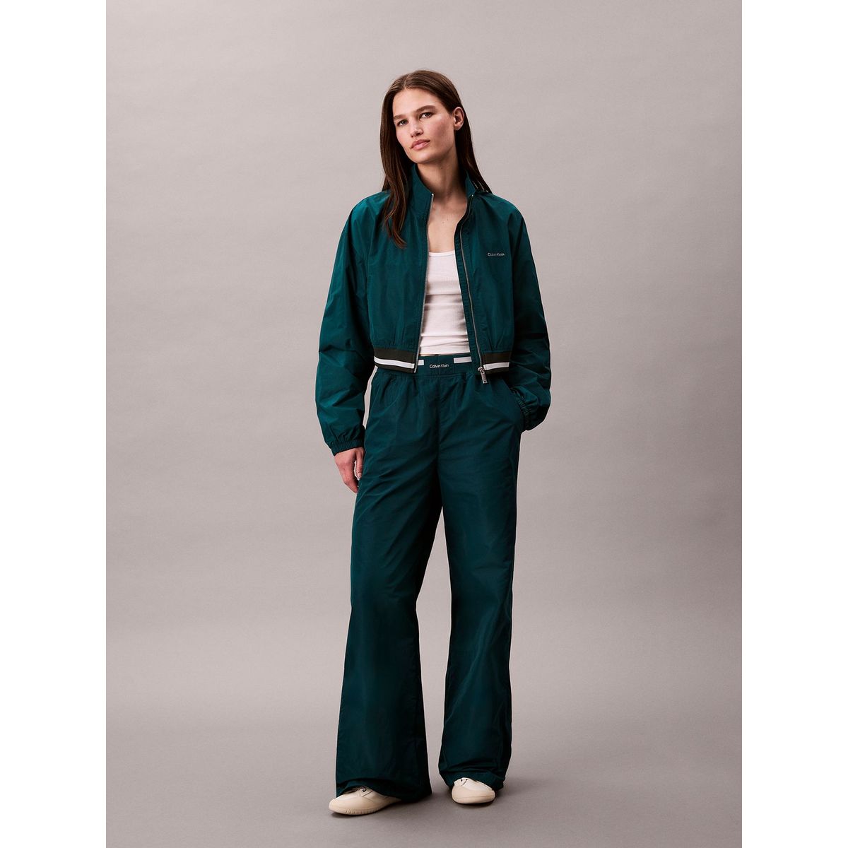 CALVIN KLEIN - Pantalón Deportivo de Tafetán con Cintura Elástica Verde Calvin Klein