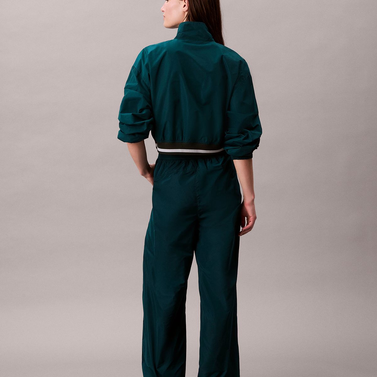 CALVIN KLEIN - Pantalón Deportivo de Tafetán con Cintura Elástica Verde Calvin Klein