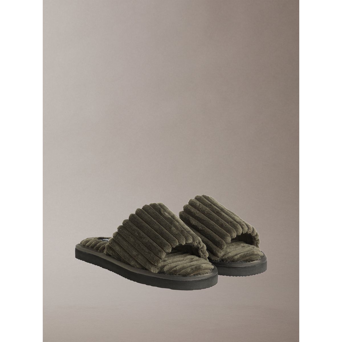 CALVIN KLEIN - Pantuflas Estilo Corduroy Verde Calvin Klein