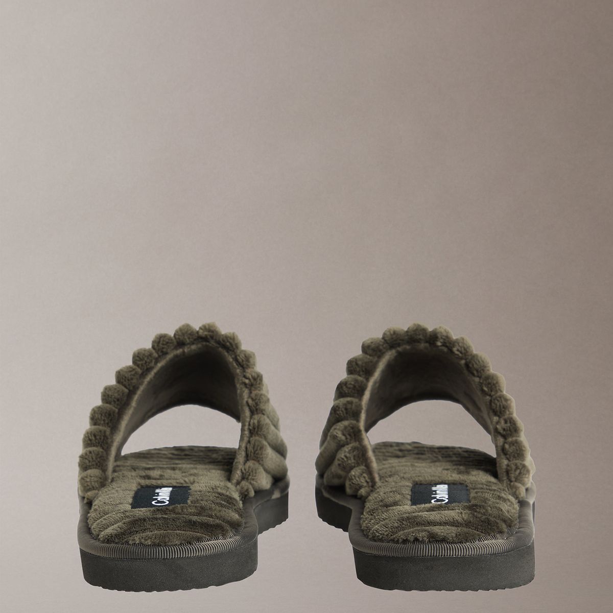 CALVIN KLEIN - Pantuflas Estilo Corduroy Verde Calvin Klein