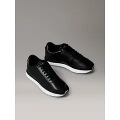 CALVIN KLEIN - Zapatillas Retro Runner de Cuero Negro