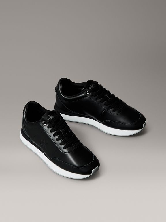 Zapatillas Retro Runner de Cuero Negro