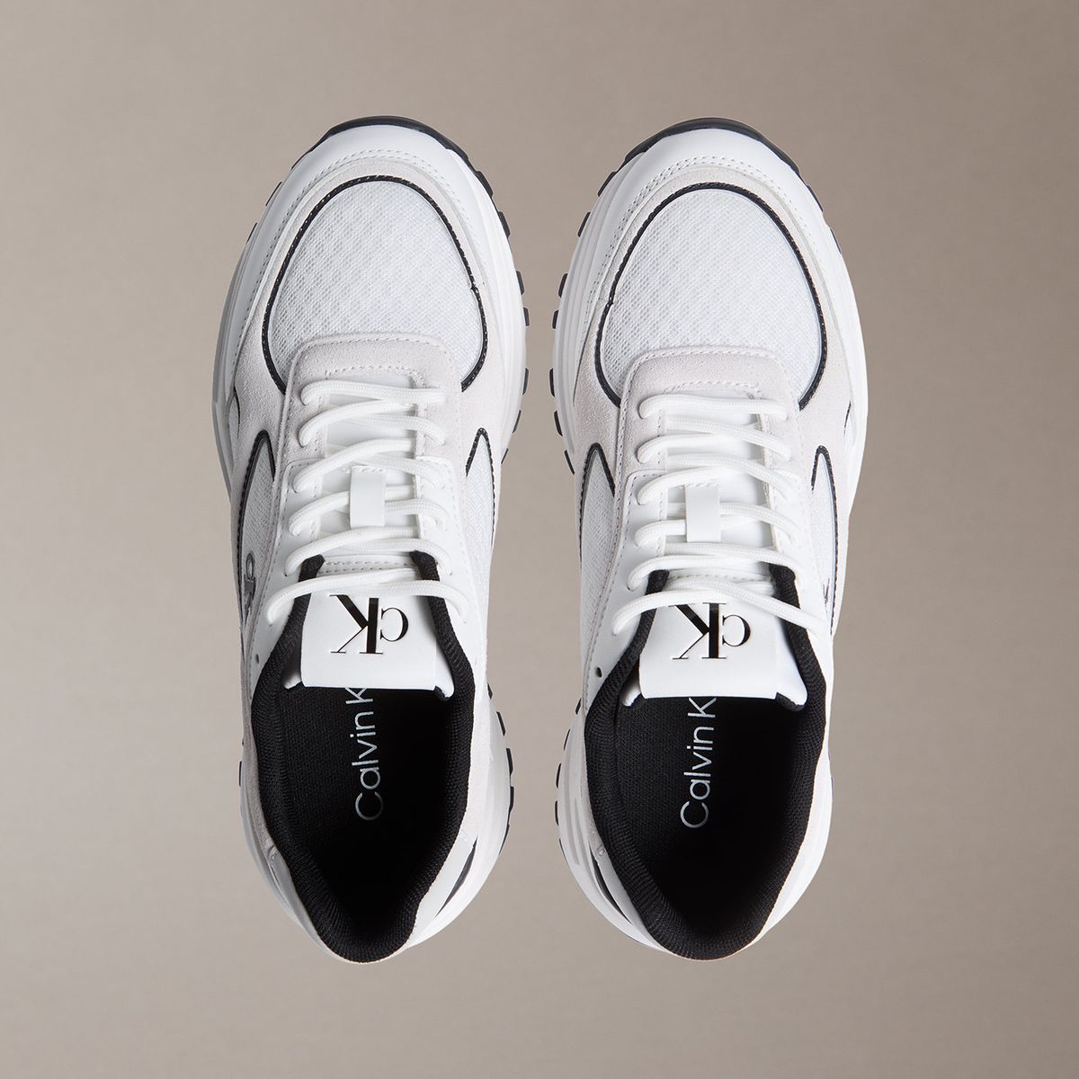 CALVIN KLEIN - Zapatillas Runner con Materiales Combinados Blanco Calvin Klein