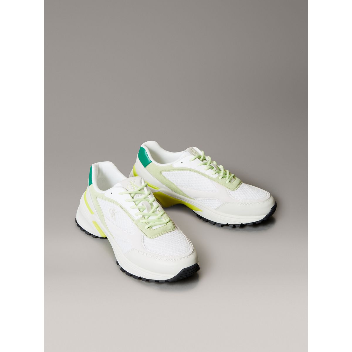 CALVIN KLEIN - Zapatillas Runner con Materiales Combinados Calvin Klein Blanco