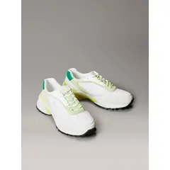 CALVIN KLEIN - Zapatillas Runner con Materiales Combinados Blanco