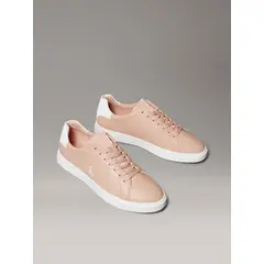 CALVIN KLEIN - Zapatillas de Cuero con Logo Rosado