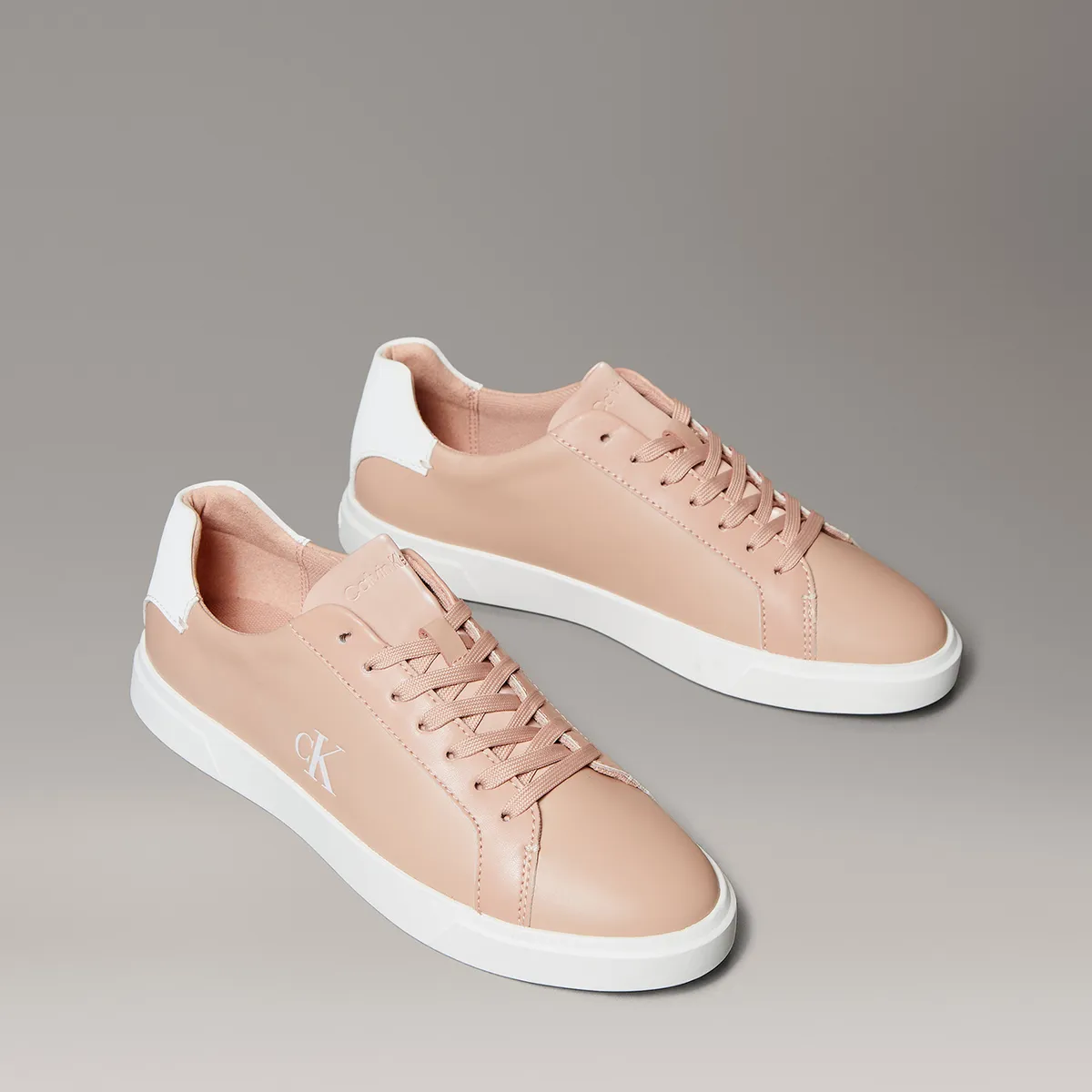 CALVIN KLEIN - Zapatillas de Cuero con Logo Calvin Klein Rosado