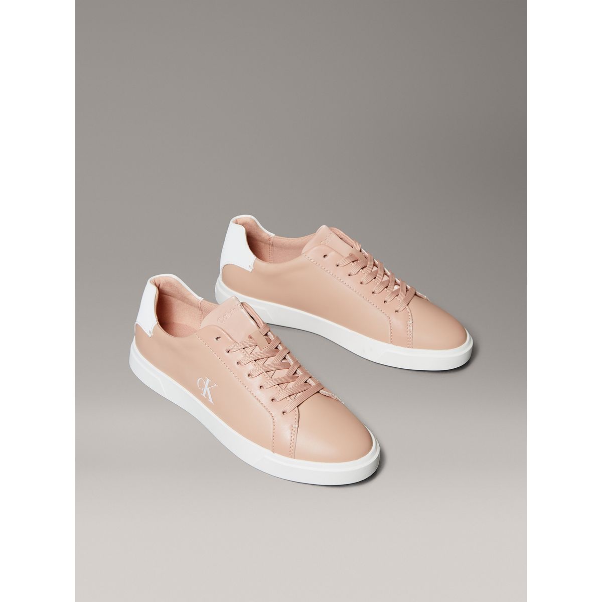 CALVIN KLEIN - Zapatillas de Cuero con Logo Calvin Klein Rosado