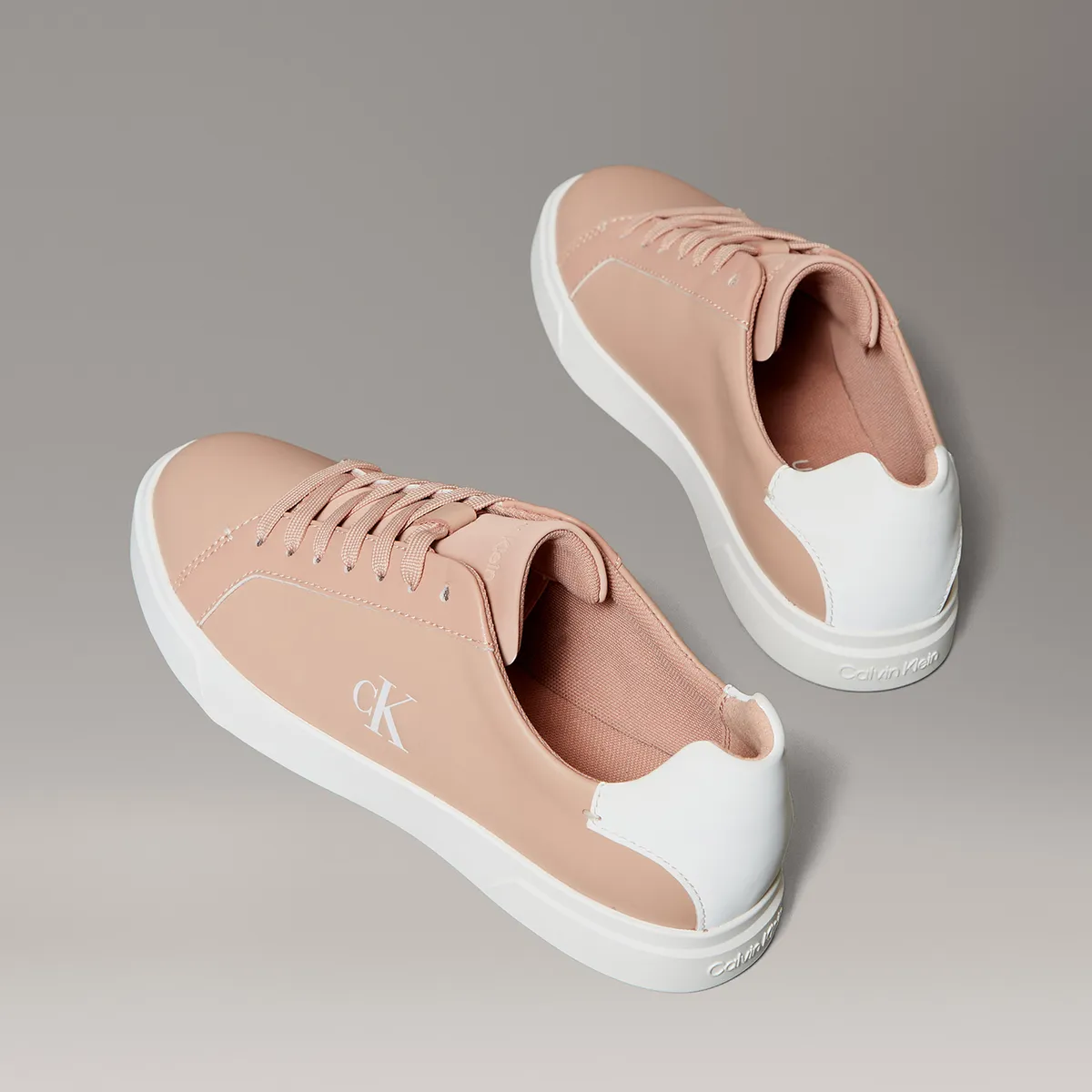 CALVIN KLEIN - Zapatillas de Cuero con Logo Calvin Klein Rosado