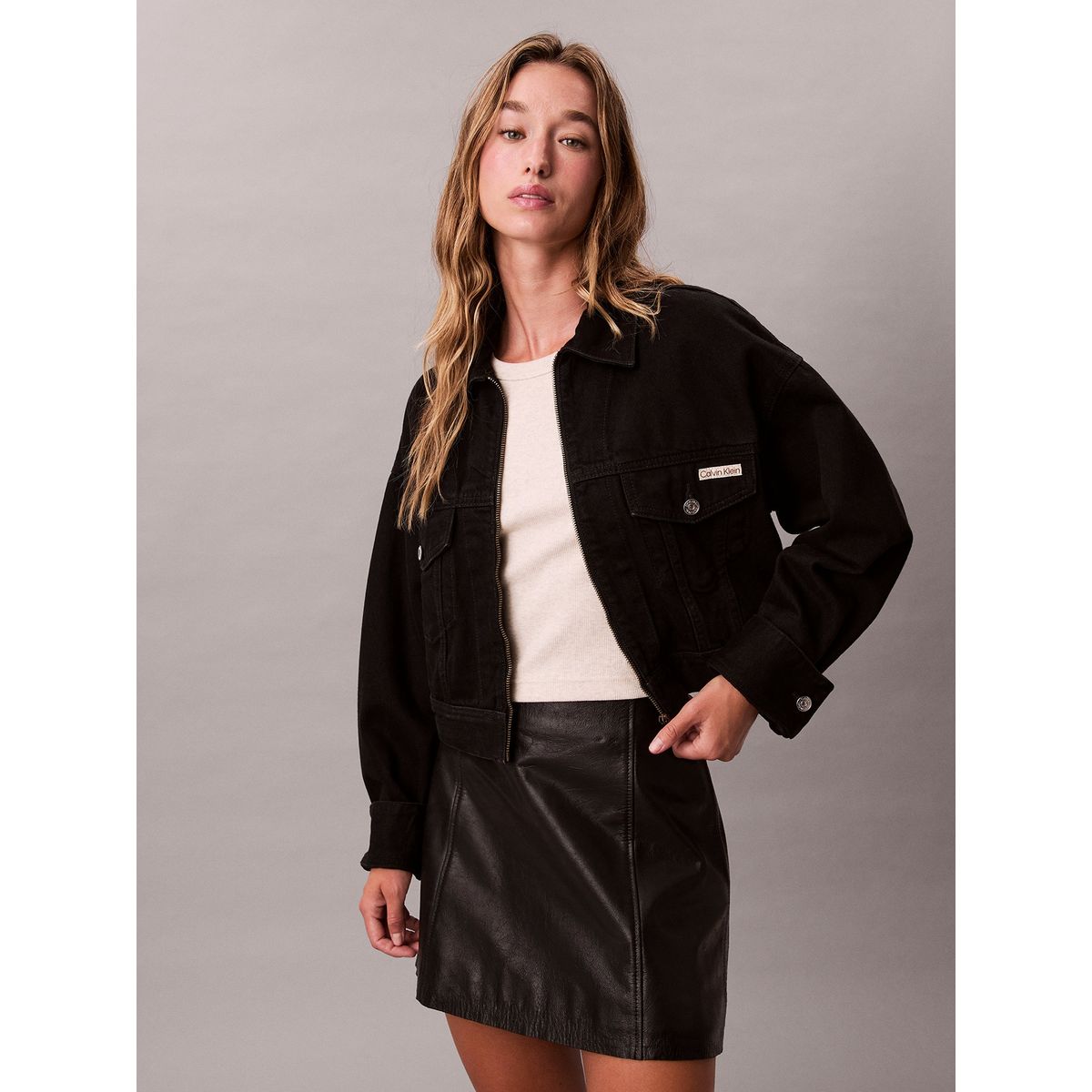 CALVIN KLEIN - Chaqueta Cropped Denim