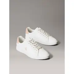 CALVIN KLEIN - Zapatillas de Cuero con Logo Blanco