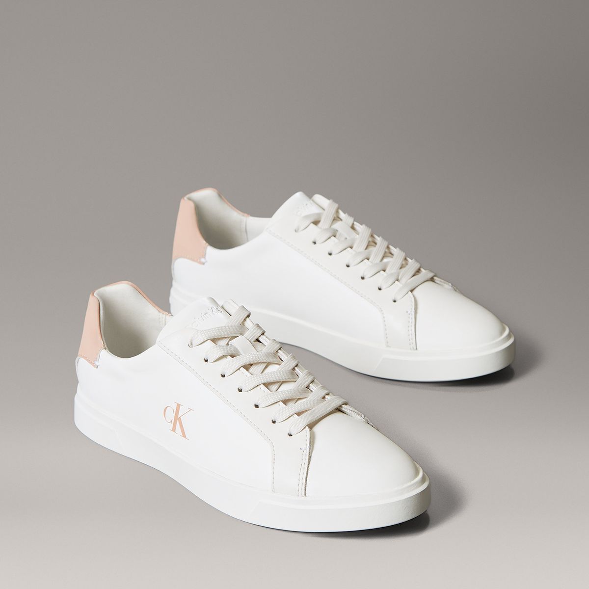 CALVIN KLEIN - Zapatillas de Cuero con Logo Blanco Calvin Klein