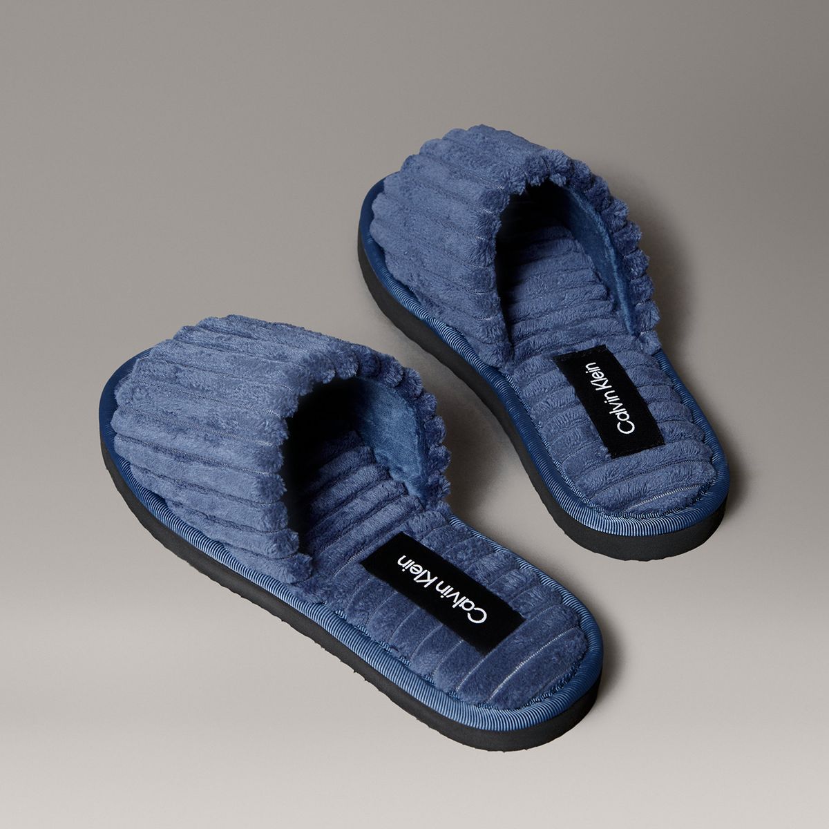 CALVIN KLEIN - Pantuflas Estilo Corduroy Azul Calvin Klein