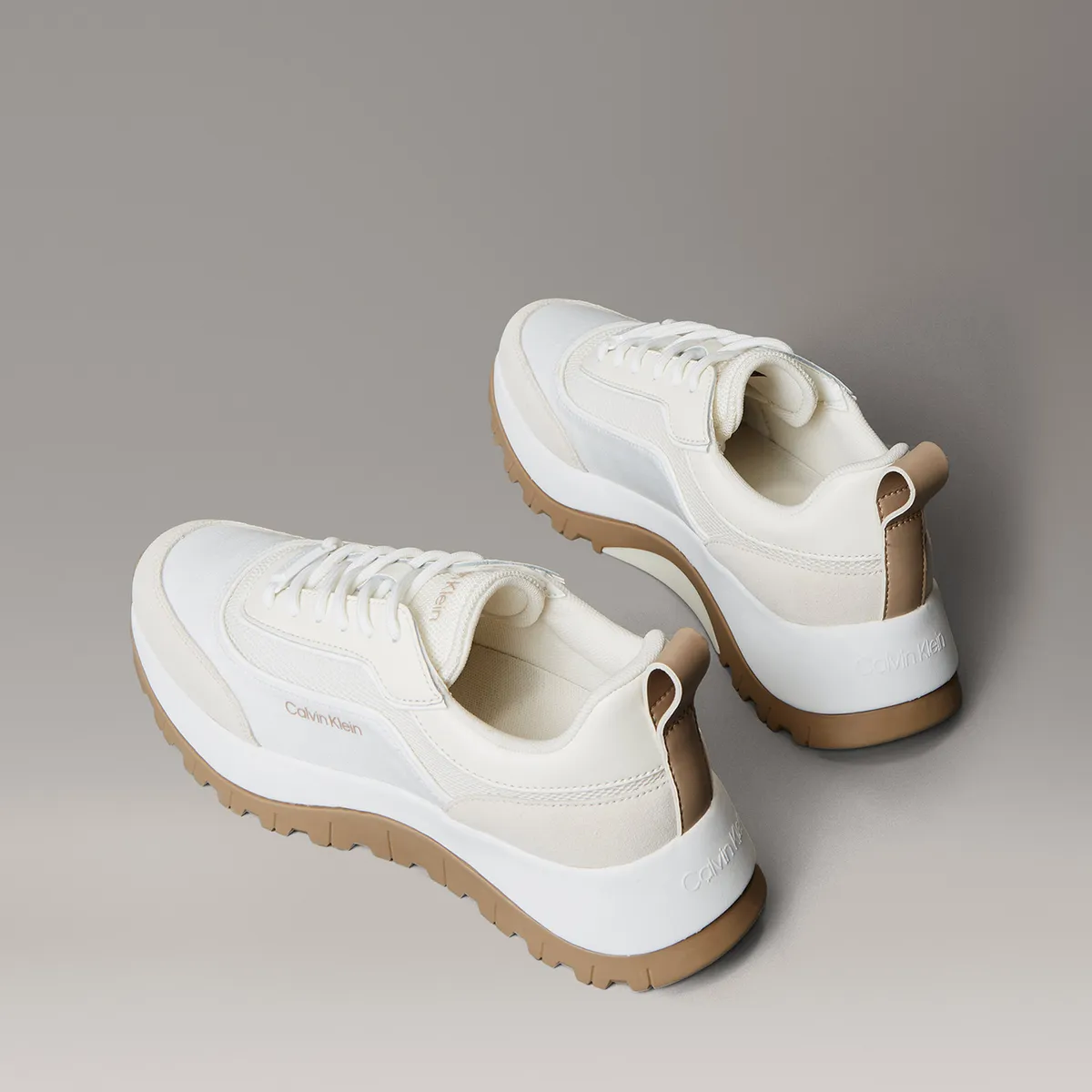 CALVIN KLEIN - Zapatillas Runner en Tejido de Malla Blanco Calvin Klein