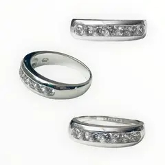 TAETHAI - Anillo plata 925 y Circones, estilo cintillo