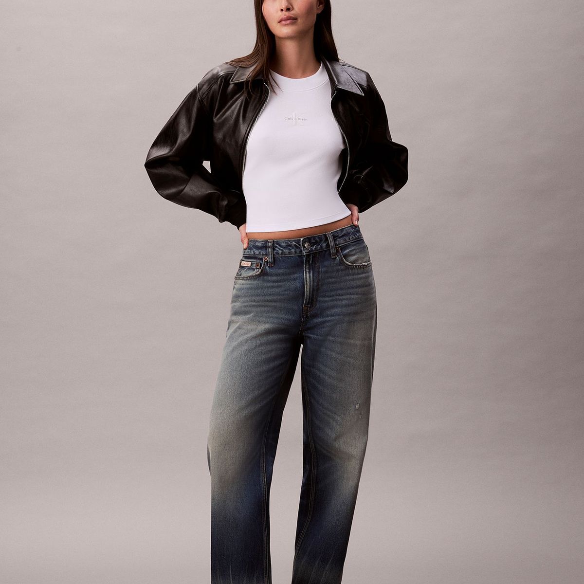 CALVIN KLEIN - Polera Manga Larga Baby Tee Blanco Calvin Klein