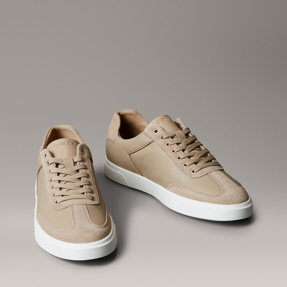 CALVIN KLEIN - Zapatillas en Texturas Mixtas Beige Calvin Klein