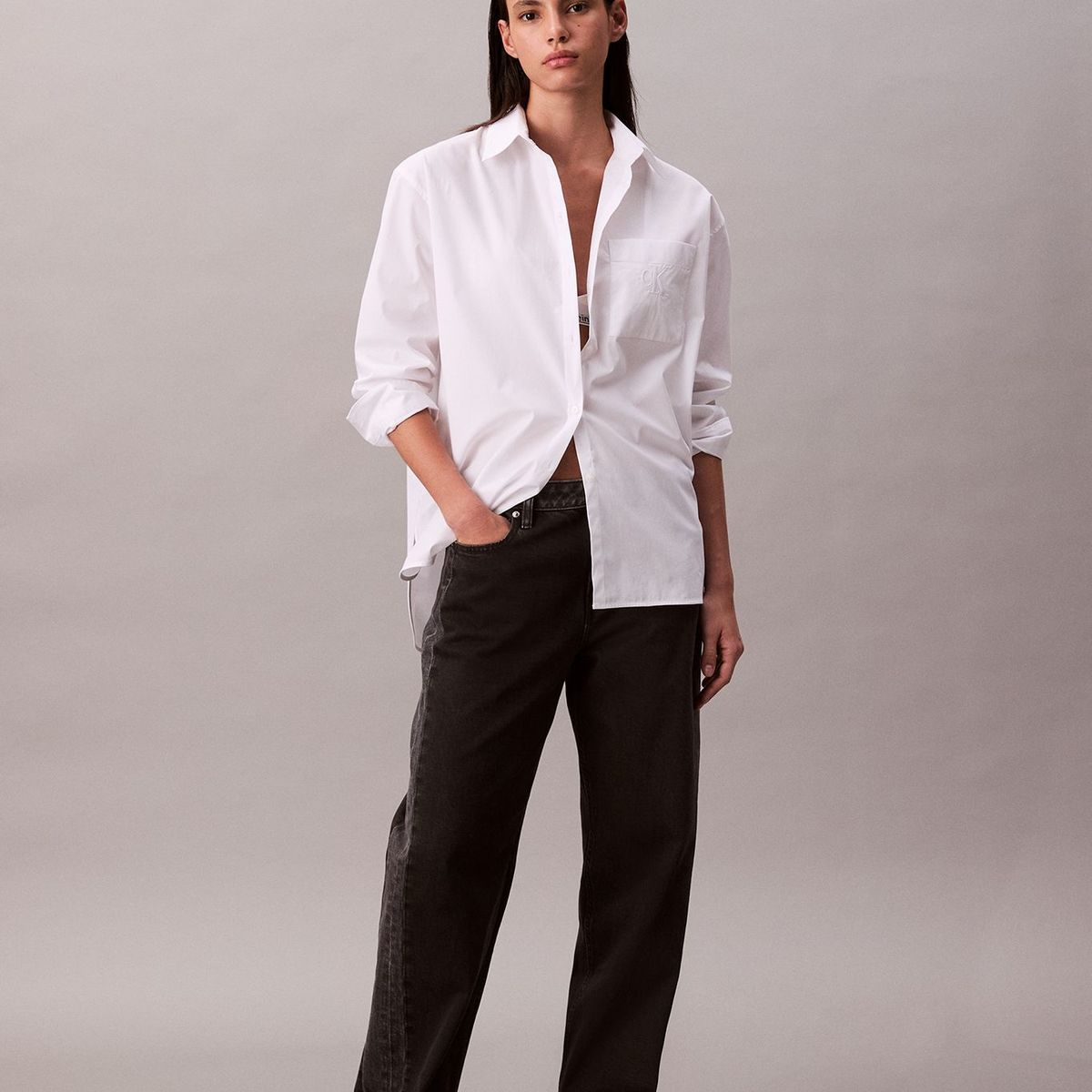 CALVIN KLEIN - Camisa Relaxed de Popelina Blanco Calvin Klein