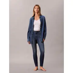 CALVIN KLEIN - Jeans Skinny de Talle Alto Azul