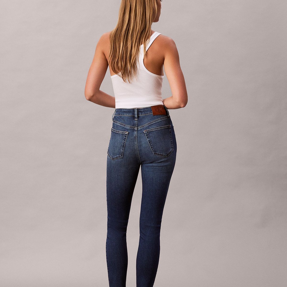 CALVIN KLEIN - Jeans Skinny de Talle Alto Azul Calvin Klein