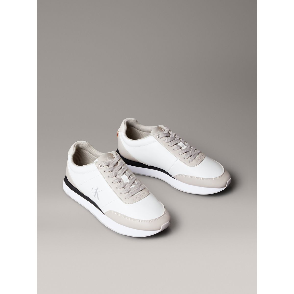 CALVIN KLEIN - Zapatillas Retro Runner de Cuero Blanco Calvin Klein