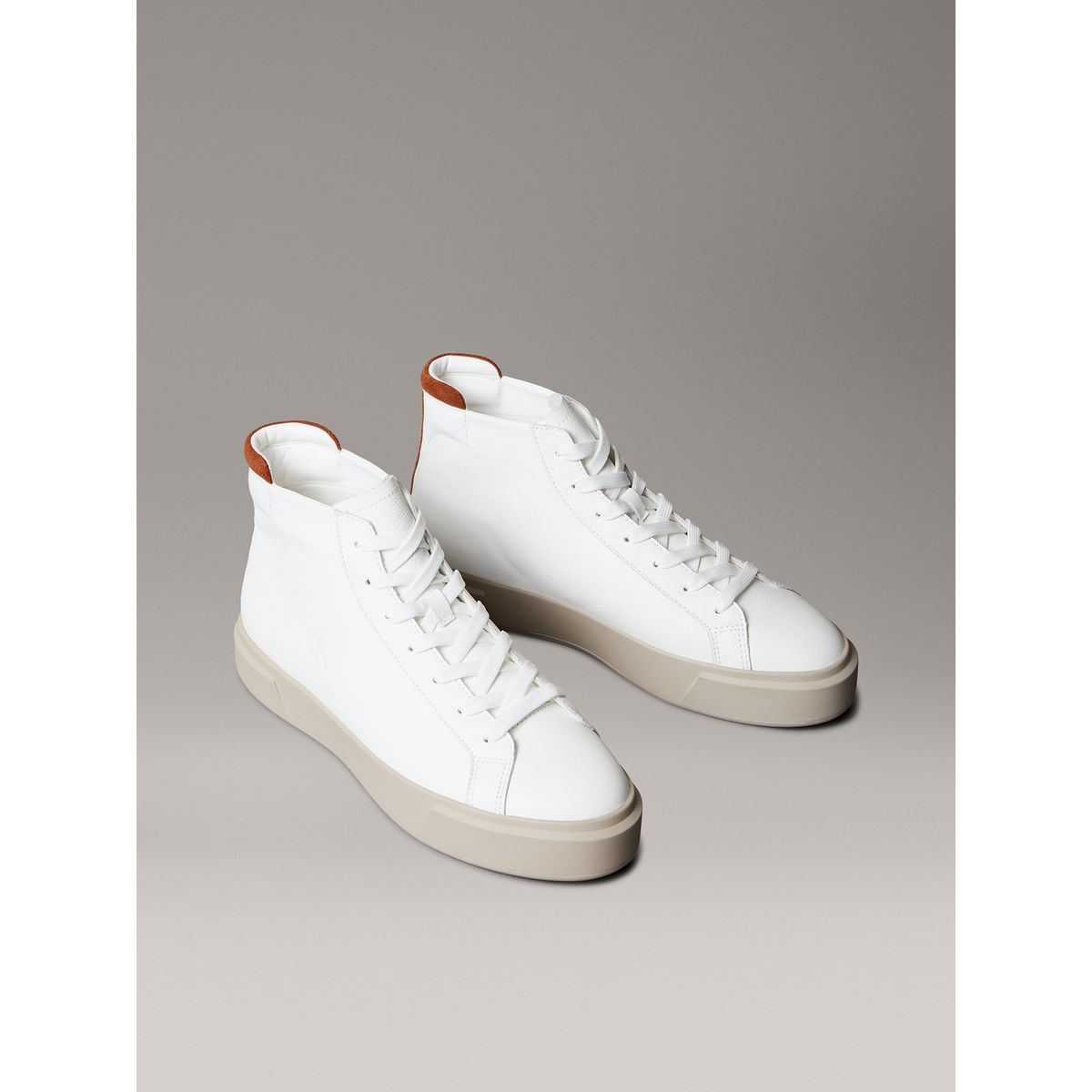 CALVIN KLEIN - Zapatillas de Cuero Basket Cupsole Calvin Klein Blanco