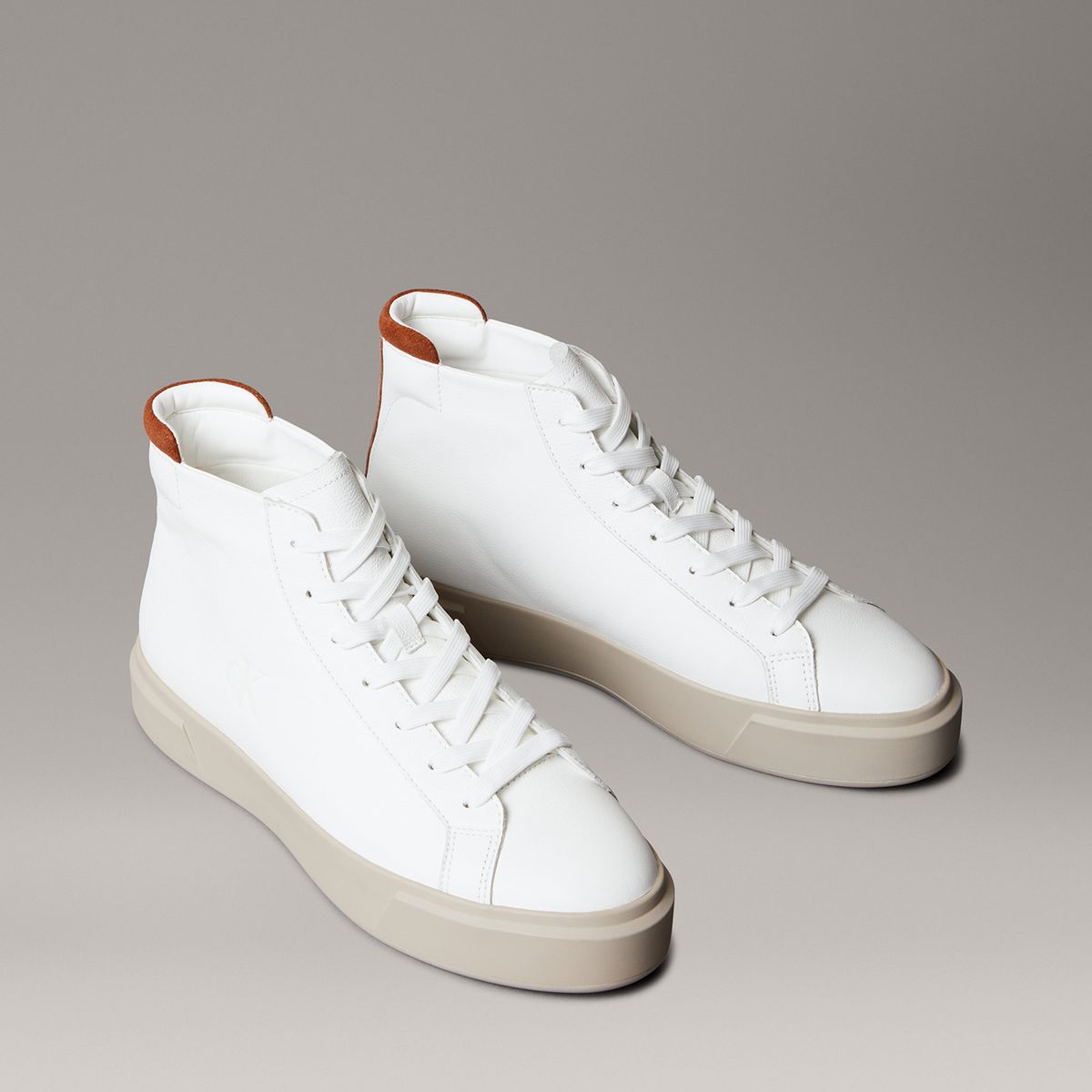 CALVIN KLEIN - Zapatillas de Cuero Basket Cupsole Blanco Calvin Klein