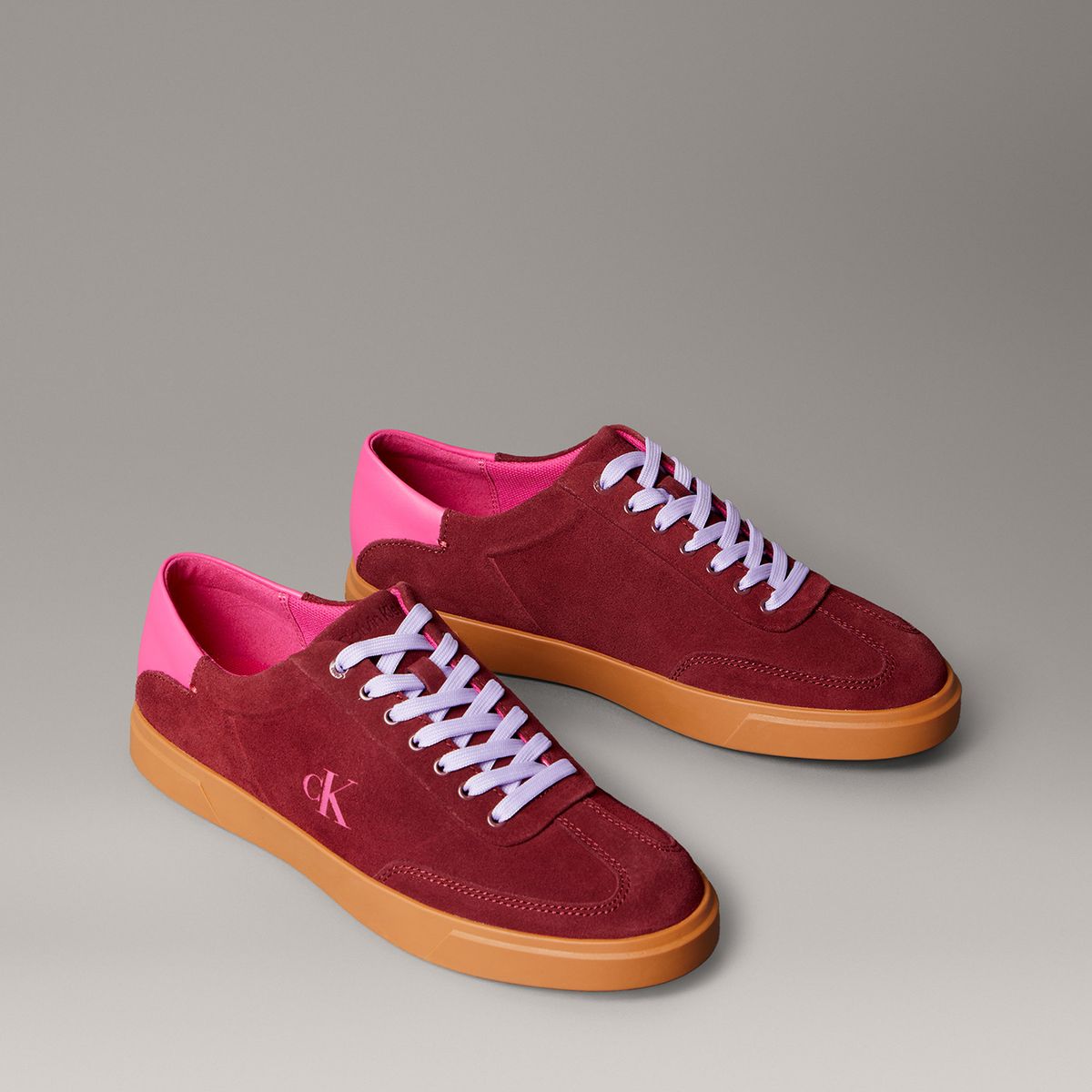 CALVIN KLEIN - Zapatillas de Ante de Caña Baja Calvin Klein Rojo