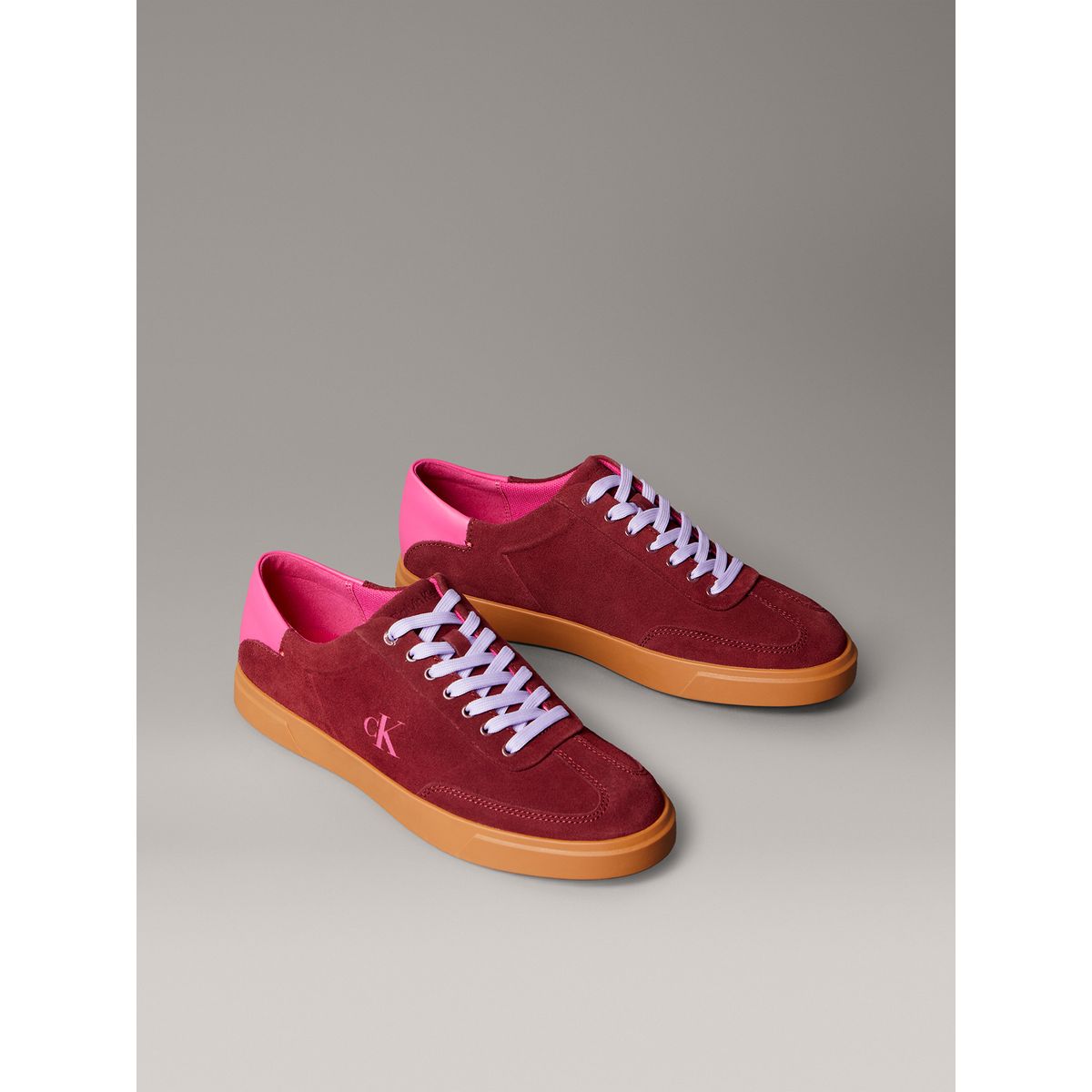 CALVIN KLEIN - Zapatillas de Ante de Caña Baja Calvin Klein Rojo