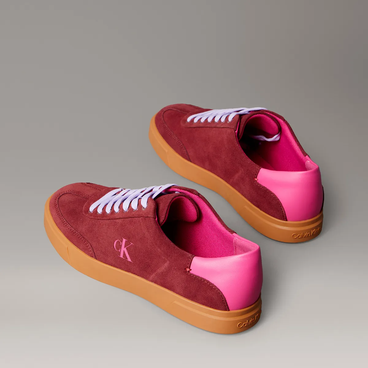 CALVIN KLEIN - Zapatillas de Ante de Caña Baja Calvin Klein Rojo
