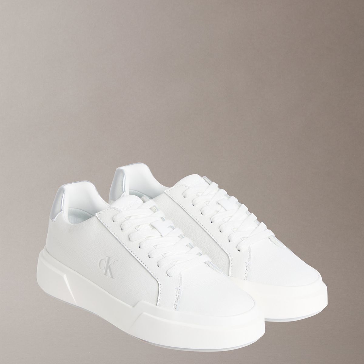 CALVIN KLEIN - Zapatillas Chunky de Cuero Blanco Calvin Klein
