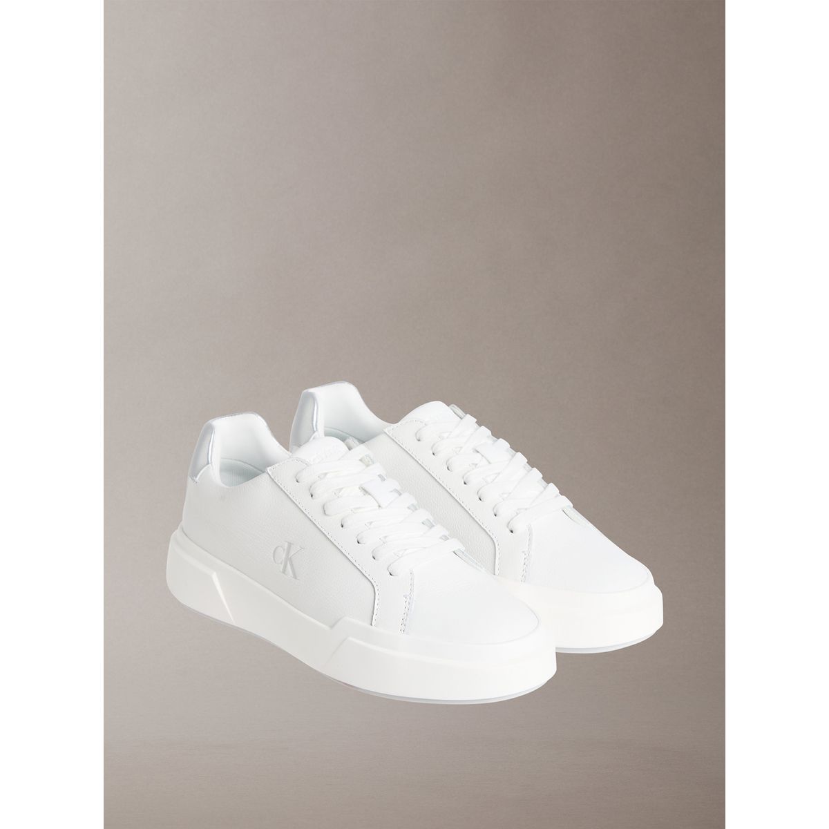 CALVIN KLEIN - Zapatillas Chunky de Cuero Blanco Calvin Klein