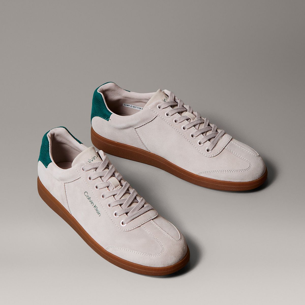 CALVIN KLEIN - Zapatillas de Corte Bajo con Textura de Gamuza Beige Calvin Klein