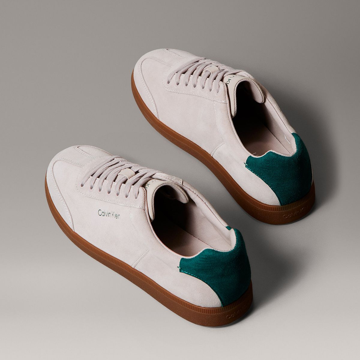 CALVIN KLEIN - Zapatillas de Corte Bajo con Textura de Gamuza Beige Calvin Klein