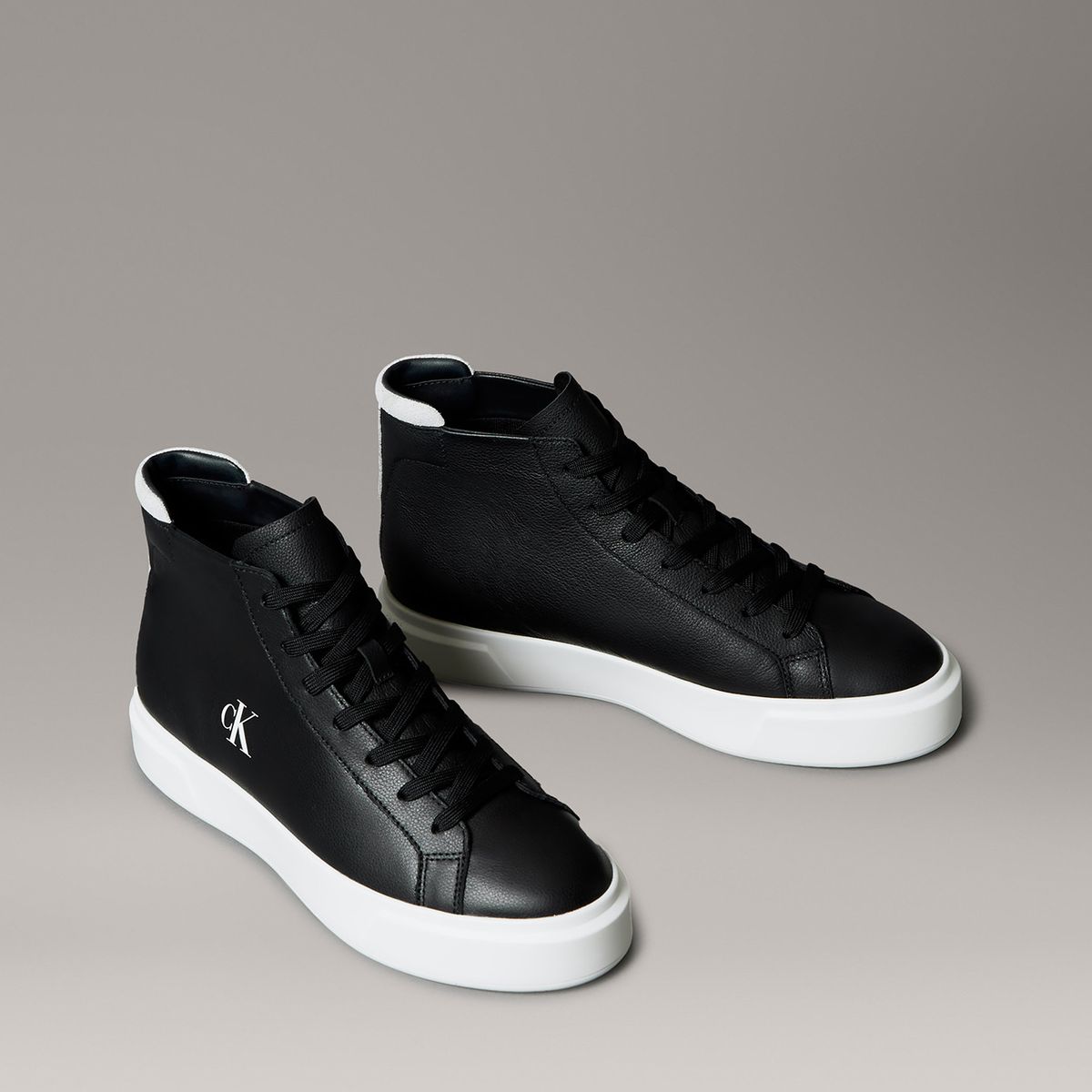 CALVIN KLEIN - Zapatillas de Cuero Basket Cupsole Calvin Klein Negro