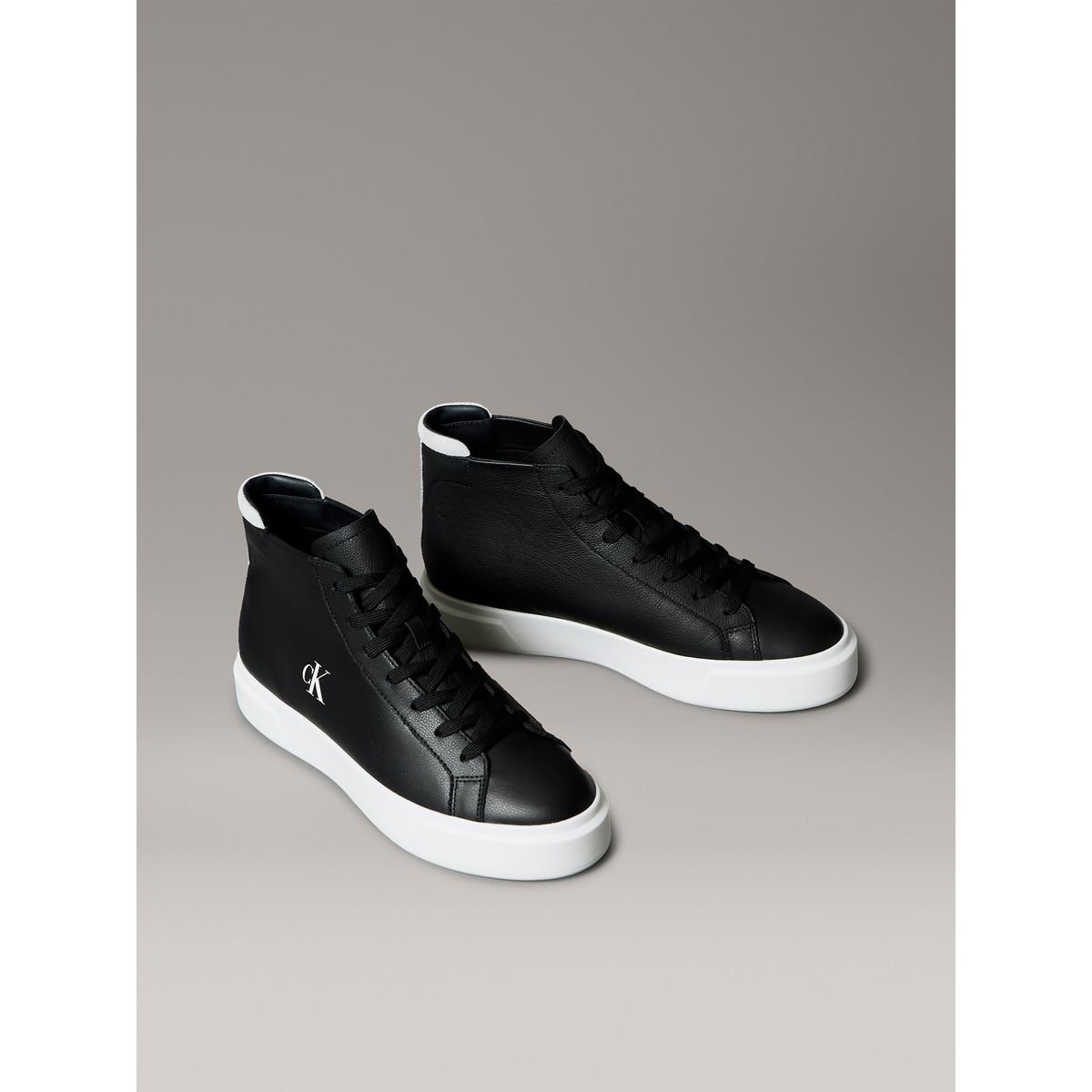 CALVIN KLEIN - Zapatillas de Cuero Basket Cupsole Calvin Klein Negro