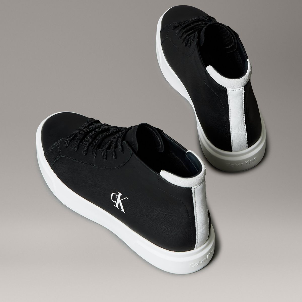 CALVIN KLEIN - Zapatillas de Cuero Basket Cupsole Calvin Klein Negro