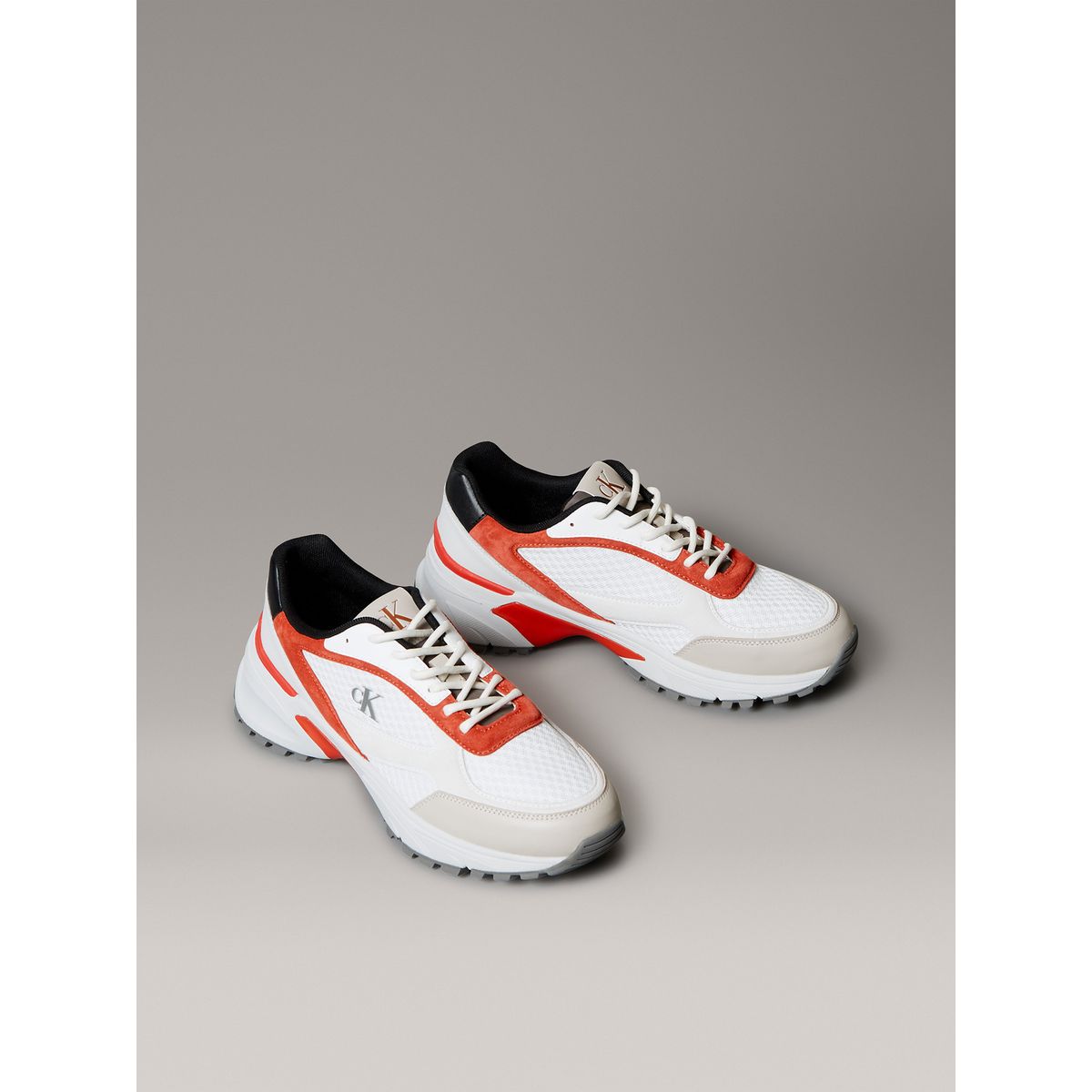 CALVIN KLEIN - Zapatillas Runner con Materiales Combinados Blanco Calvin Klein