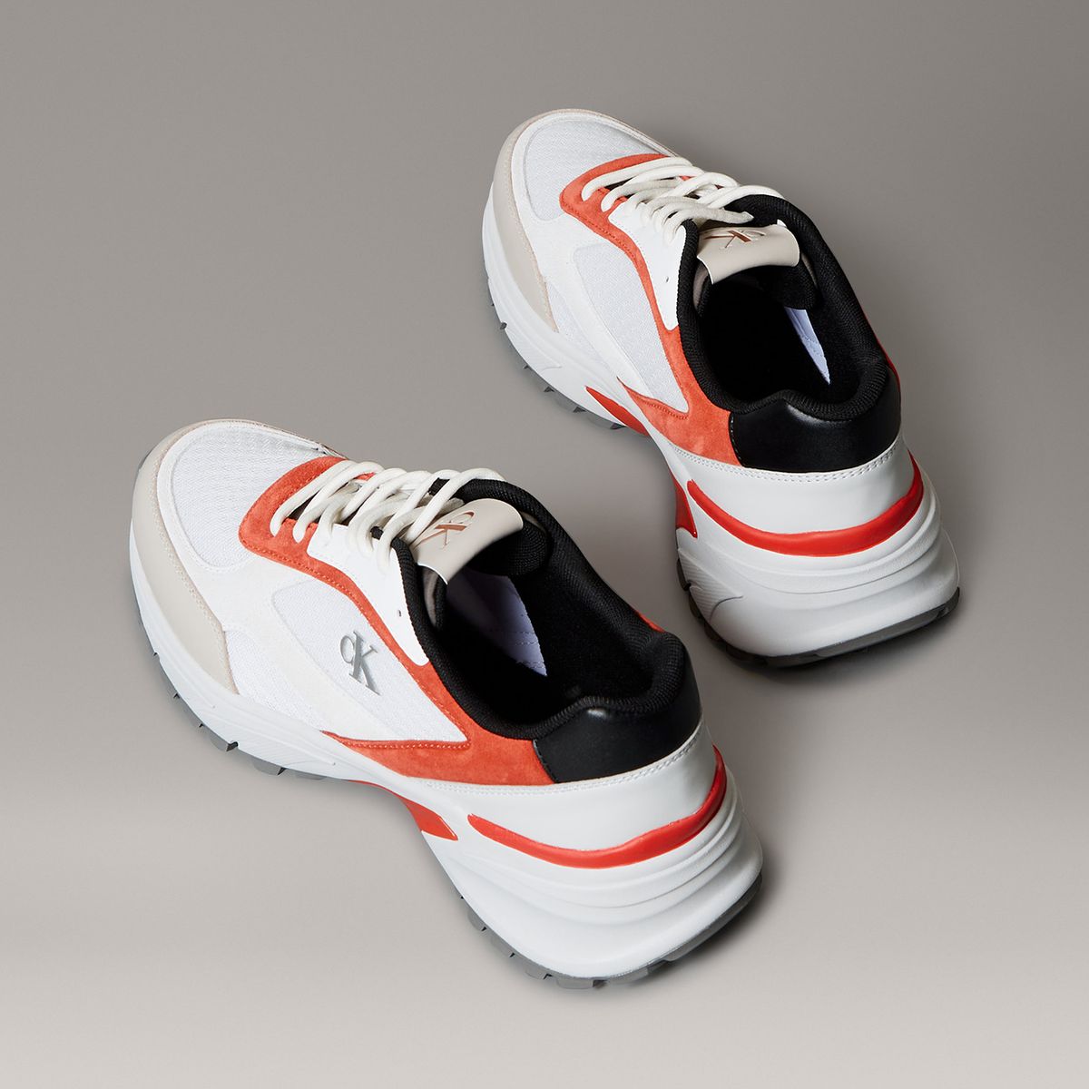 CALVIN KLEIN - Zapatillas Runner con Materiales Combinados Blanco Calvin Klein