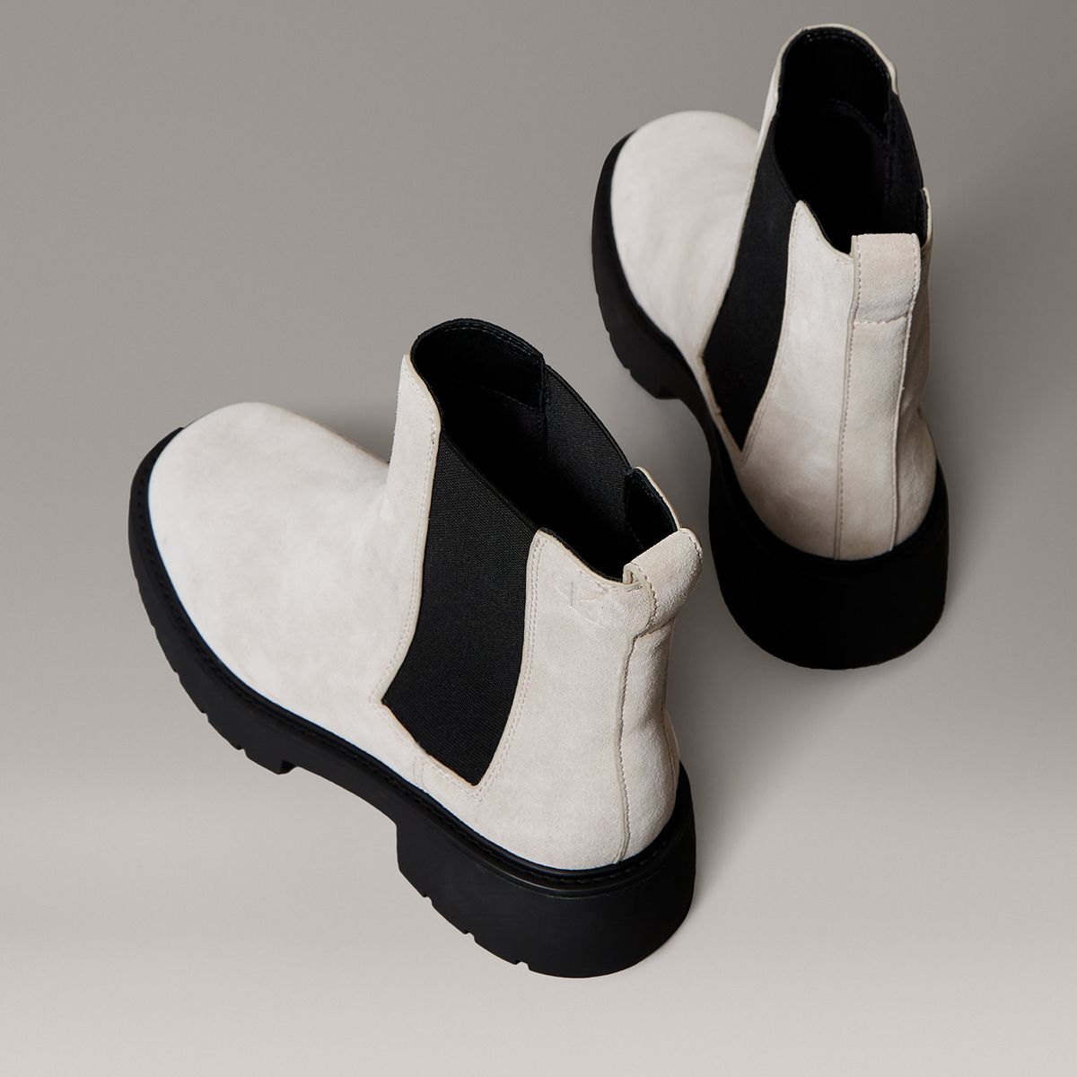 CALVIN KLEIN - Botas Chelsea Chunky de Cuero Cafe Calvin Klein