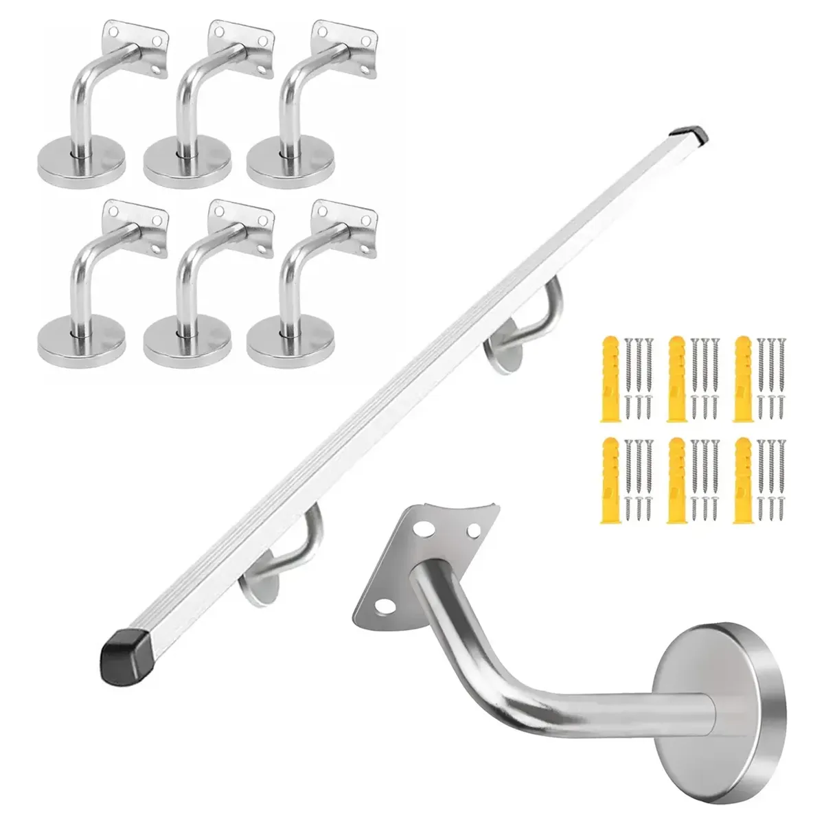 6 Pack Soportes De Pasamanos De Escalera De Acero Inoxidable, marca GENERICO - Foto Principal