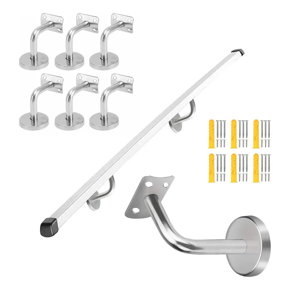 6 Pack Soportes De Pasamanos De Escalera De Acero Inoxidable, marca GENERICO - Foto Principal