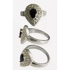 TAETHAI - Anillo plata 925 con Circones, forma gota