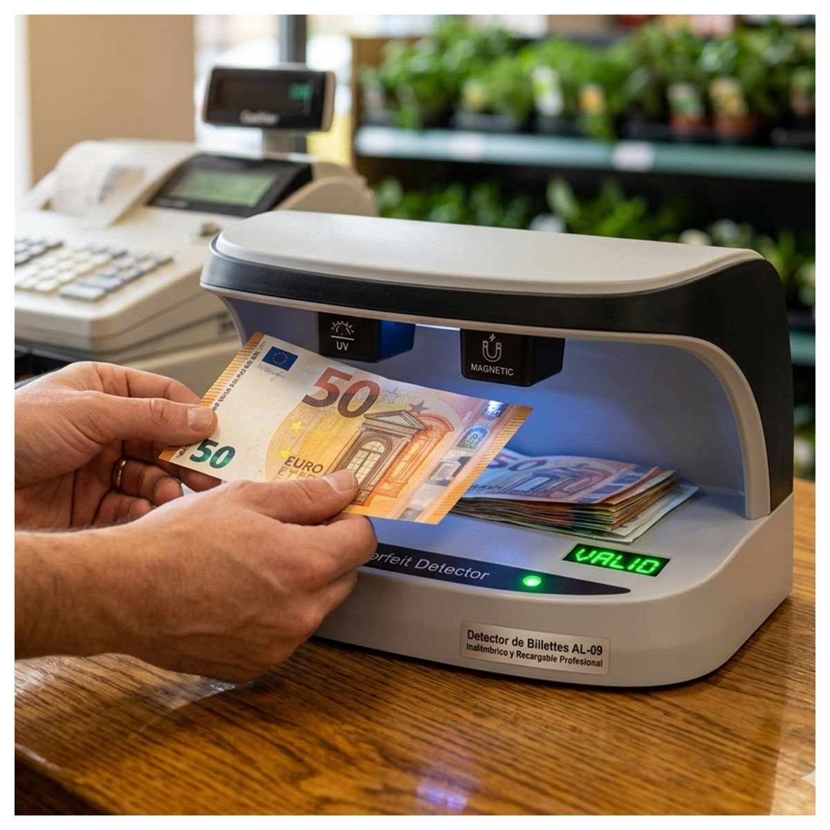 MALIK - Detector Billetes AL-09 Inalámbrico y Recargable