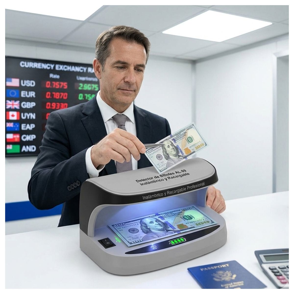 MALIK - Detector AL-09 Billetes Falsos Sin Cables