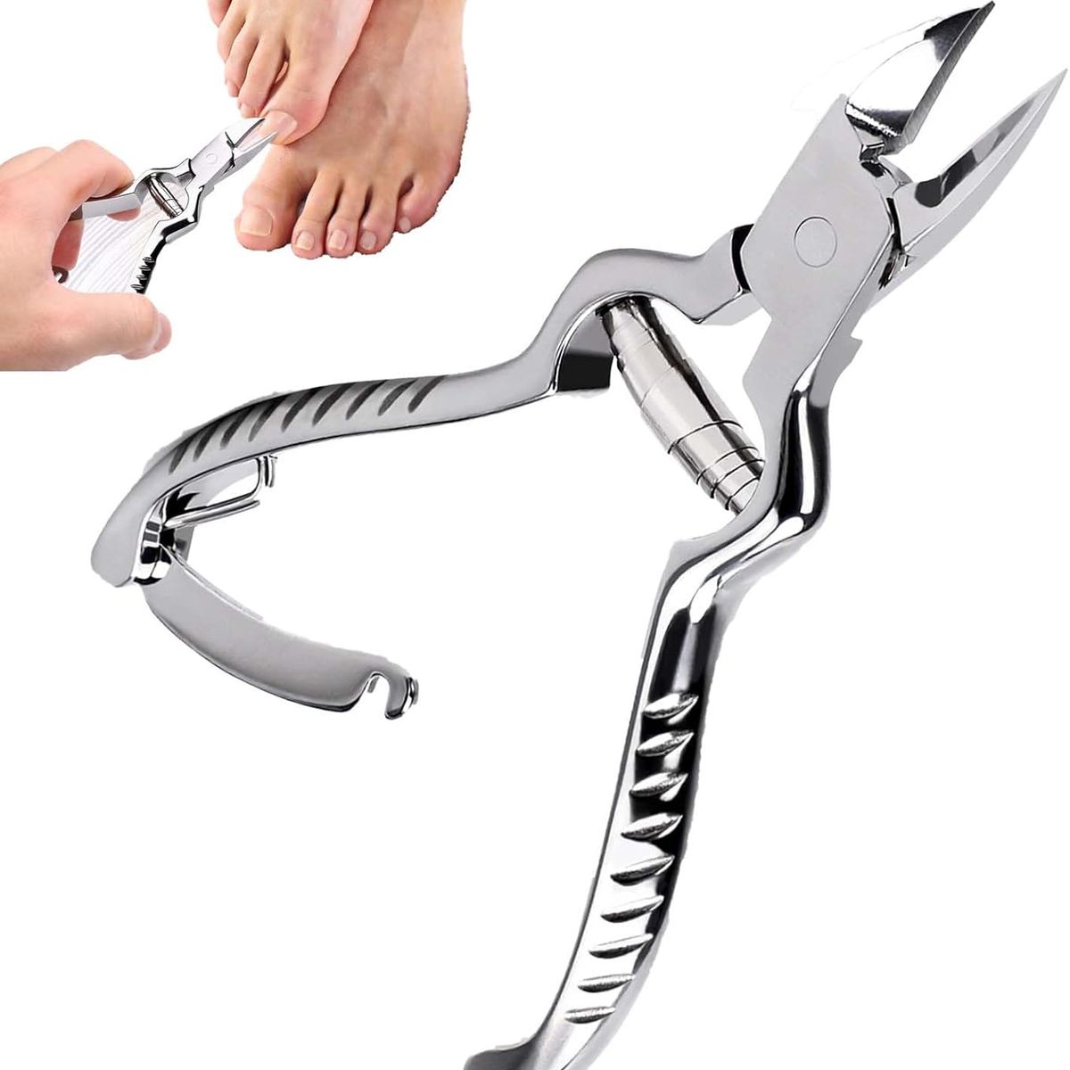 KUANGYE - Alicate Curvo Podologia Corta Uñas Encarnada Pies Resistente