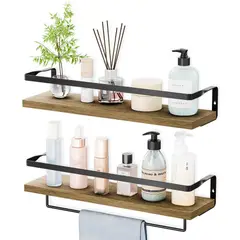 GENERICO - Estantes Flotantes De Baño Pared Con Toallero Para Cocina Dormitorio