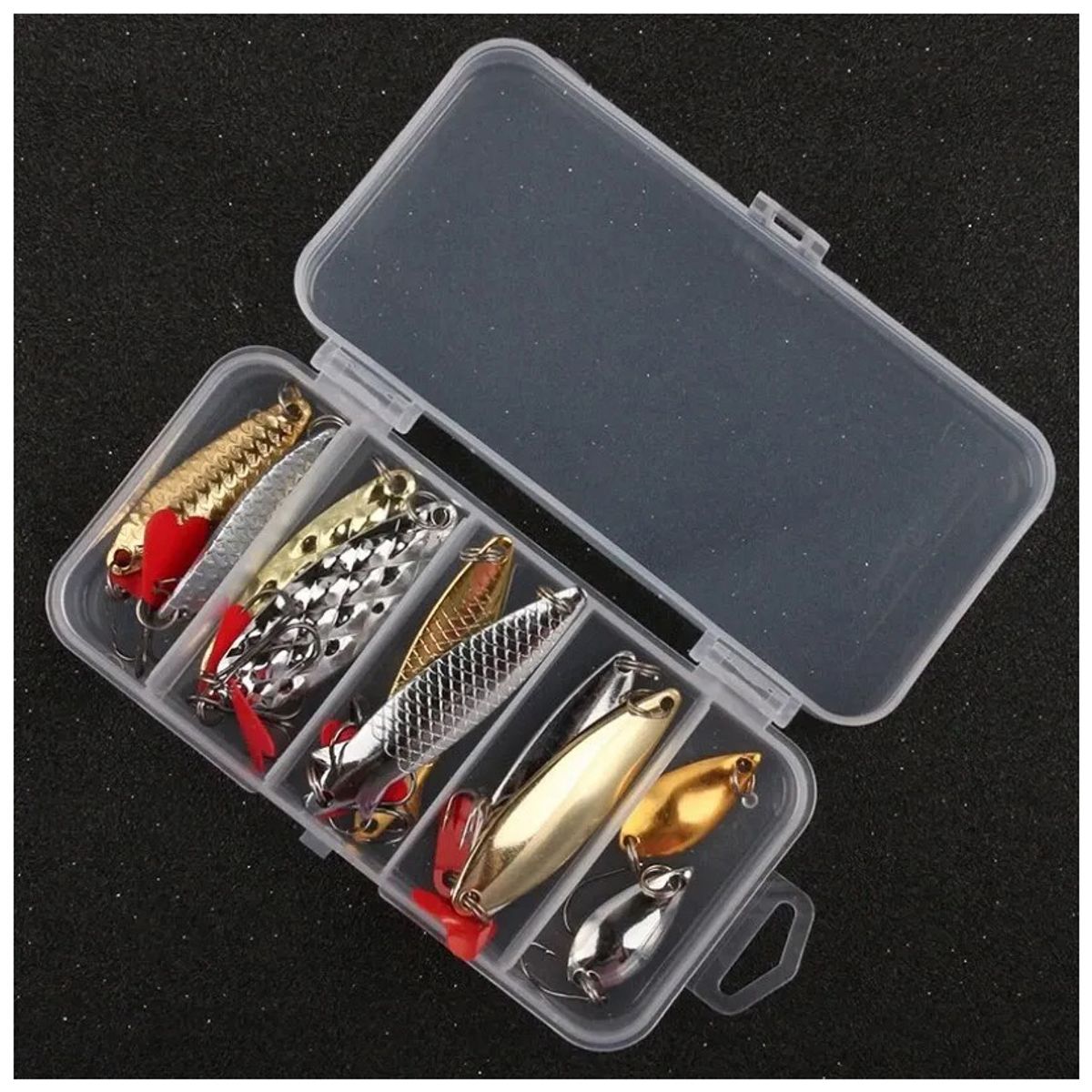 KUANGYE - Kit 10 Señuelos De Pesca Cucharas con Caja De Pesca