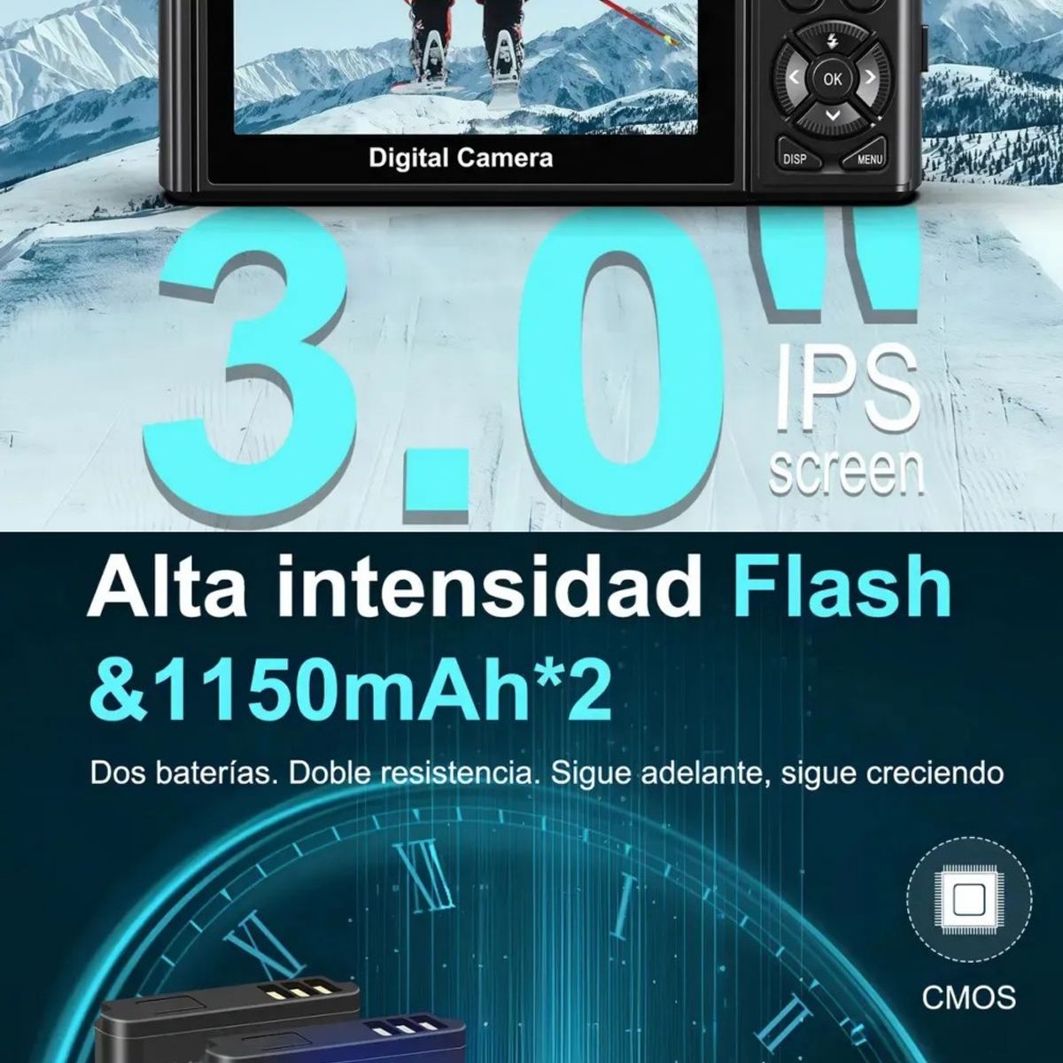 KUANGYE - Cámara Digital 5k 75mp Wifi Con Pantalla Lcd Giratoria 64gb